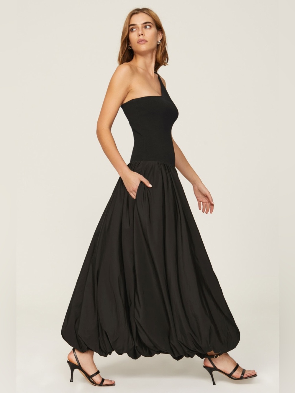 10 Crosby Derek Lam Black One-Shoulder Evening Gown